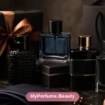 Mens fragrance bottles arranged as a gift selection for a husband